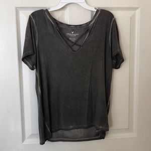 Grayish/ olive green American Eagle tee